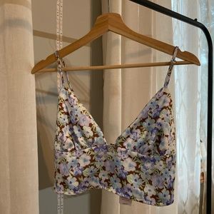 PacSun Floral Heart Satin Tank Top